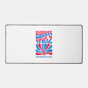 Harris Walz 2024 Vintag Boho Groovy Retro red Blu Schreibtischunterlage