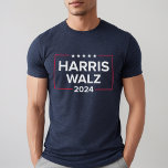 Harris Walz 2024 Wahl der Marine Men<br><div class="desc">Kamala Harris für Präsident und Tim Walz für Vizepräsident 2024 Navy Blue Men's T - Shirt der US-Präsidentschaftswahl Navy. Einfaches und modernes Design in Rot-Weiß-Farben mit US Flagge-Akzenten.</div>