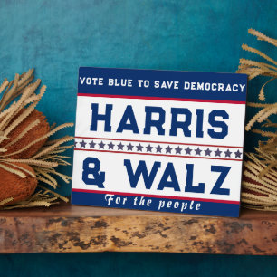 Harris & Walz 2024 Wahl Fotoplatte