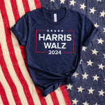 Harris Walz 2024 Wahl für Frauen in der Marine<br><div class="desc">Kamala Harris für Präsident und Tim Walz für Vizepräsident 2024 Navy Blue Women's T - Shirt der US-Präsidentschaftswahl Navy. Einfaches und modernes Design in Weiß und Rot mit US Flagge-Akzenten.</div>