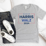 Harris Walz 2024 Wahl Gray Men's<br><div class="desc">Kamala Harris für Präsident und Tim Walz für Vizepräsident 2024 US-Präsidentschaftswahl Gray Men's T - Shirt. Einfaches und modernes Design in marineblau-roten Farben mit US Flagge-Akzenten.</div>