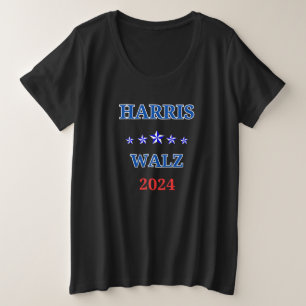 Harris Walz 2024 Wahl Kamala Große Größe T-Shirt