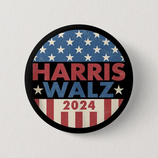 Harris Walz 2024 Wahl Kamala Harris Tim Waltz Button (Vorderseite)