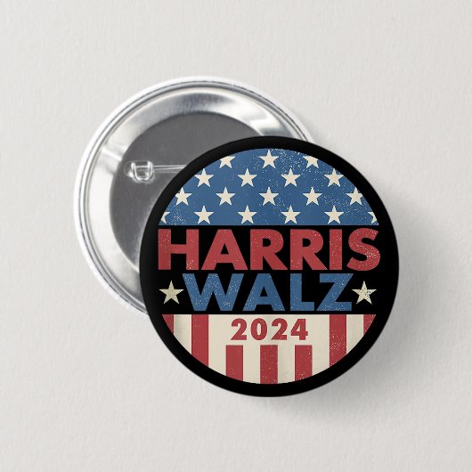 Harris Walz 2024 Wahl Kamala Harris Tim Waltz Button (Vorne & Hinten)