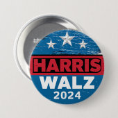 Harris Walz 2024 Wahl Kamala Harris Tim Waltz Button (Vorne & Hinten)