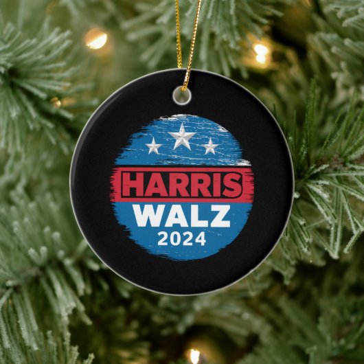 Harris Walz 2024 Wahl Kamala Harris Tim Waltz Keramik Ornament (Baum)