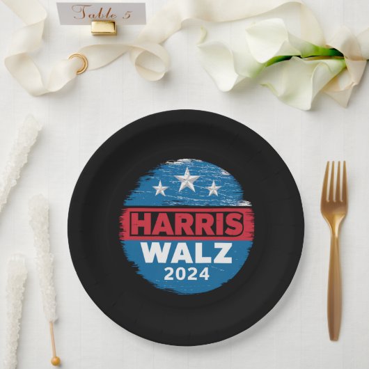 Harris Walz 2024 Wahl Kamala Harris Tim Waltz Pappteller (Hochzeit)