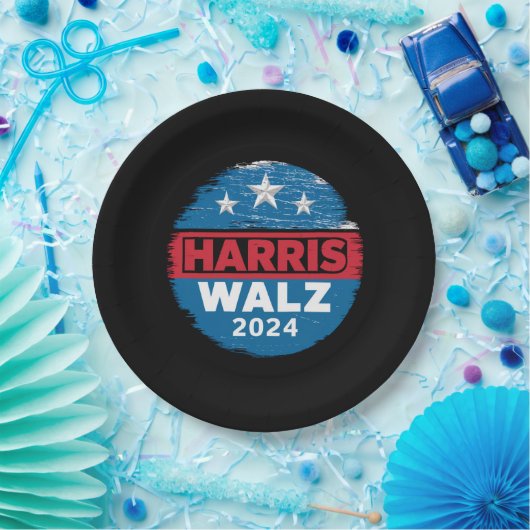 Harris Walz 2024 Wahl Kamala Harris Tim Waltz Pappteller (Party)