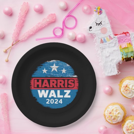Harris Walz 2024 Wahl Kamala Harris Tim Waltz Pappteller (Party)