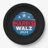 Harris Walz 2024 Wahl Kamala Harris Tim Waltz Pappteller (Vorderseite)