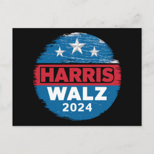 Harris Walz 2024 Wahl Kamala Harris Tim Waltz Postkarte