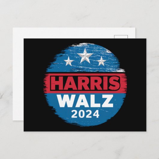 Harris Walz 2024 Wahl Kamala Harris Tim Waltz Postkarte (Vorne/Hinten)