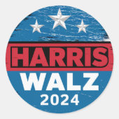 Harris Walz 2024 Wahl Kamala Harris Tim Waltz Runder Aufkleber (Vorderseite)