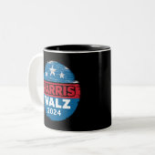 Harris Walz 2024 Wahl Kamala Harris Tim Waltz Zweifarbige Tasse (Vorderseite Links)