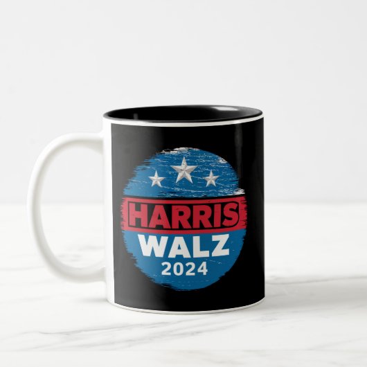 Harris Walz 2024 Wahl Kamala Harris Tim Waltz Zweifarbige Tasse (Links)