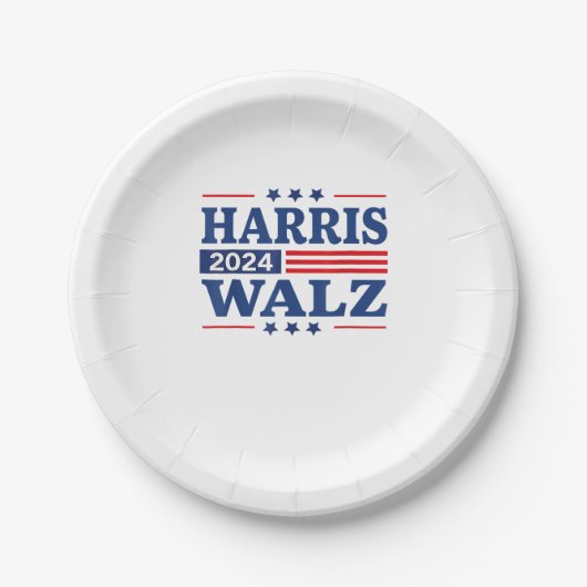 Harris Walz 2024 Wahl Kamala Harris Tim Walz 2 Pappteller (Vorderseite)