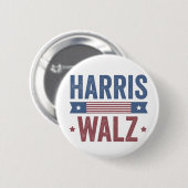 Harris Walz 2024 Wahl Kamala Tim Waltz Amerika Button (Vorne & Hinten)