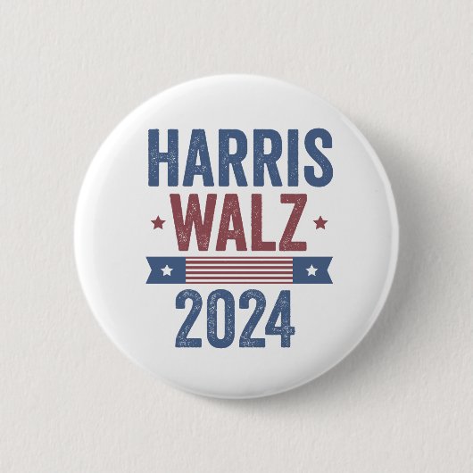 Harris Walz 2024 Wahl Kamala Tim Waltz Amerika Button (Vorderseite)