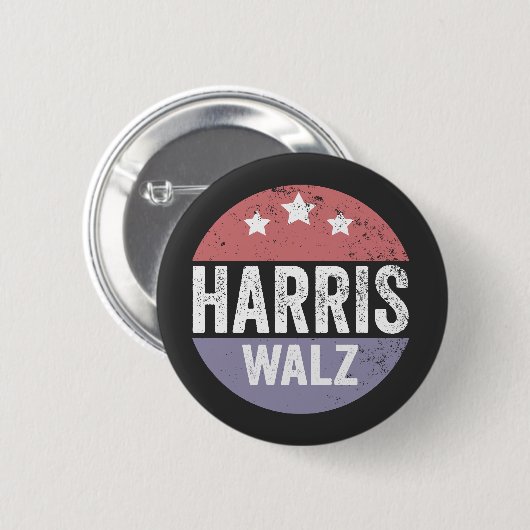 Harris Walz 2024 Wahl Kamala Tim Waltz Amerika Button (Vorne & Hinten)
