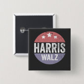 Harris Walz 2024 Wahl Kamala Tim Waltz Amerika Button (Vorne & Hinten)