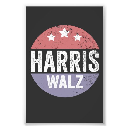 Harris Walz 2024 Wahl Kamala Tim Waltz Amerika Fotodruck (Vorne)