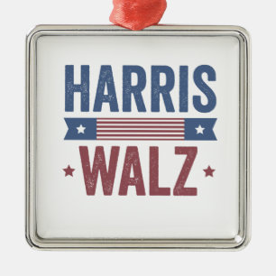 Harris Walz 2024 Wahl Kamala Tim Waltz Amerika Ornament Aus Metall