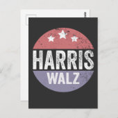 Harris Walz 2024 Wahl Kamala Tim Waltz Amerika Postkarte (Vorne/Hinten)