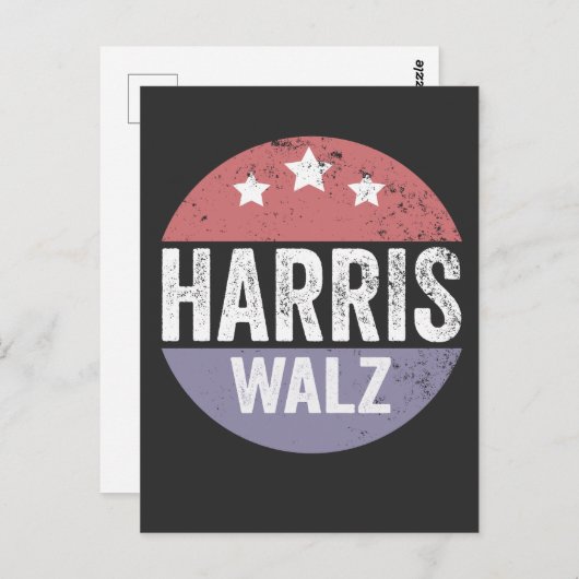 Harris Walz 2024 Wahl Kamala Tim Waltz Amerika Postkarte (Vorne/Hinten)