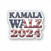 Harris Walz 2024 Wahl Kamala Tim Waltz Aufkleber (Vorderseite)
