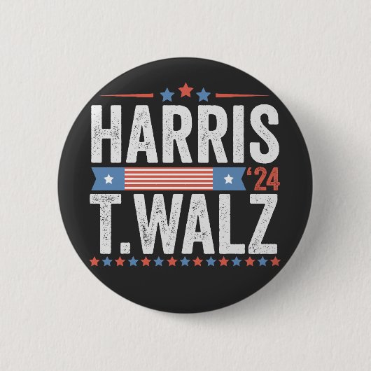 Harris Walz 2024 Wahl Kamala Tim Waltz Button (Vorderseite)