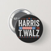 Harris Walz 2024 Wahl Kamala Tim Waltz Button (Vorne & Hinten)