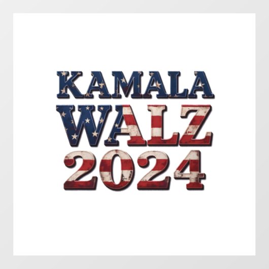 Harris Walz 2024 Wahl Kamala Tim Waltz Fensteraufkleber (Blatt)