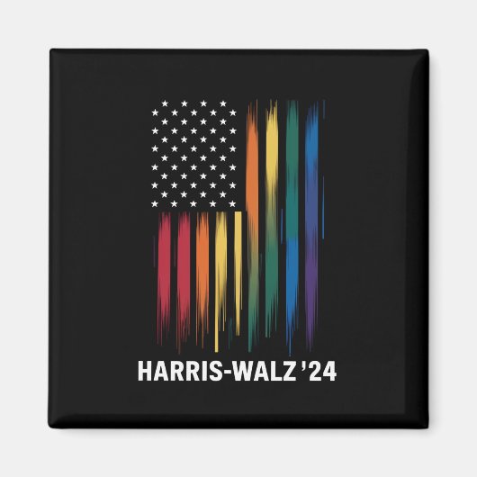Harris Walz 2024 Wahl Kamala Tim Waltz LGBT Magnet (Vorne)