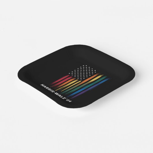 Harris Walz 2024 Wahl Kamala Tim Waltz LGBT Pappteller (Gewinkelt)