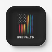 Harris Walz 2024 Wahl Kamala Tim Waltz LGBT Pappteller (Vorderseite)