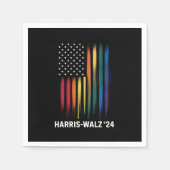 Harris Walz 2024 Wahl Kamala Tim Waltz LGBT Serviette (Vorderseite)