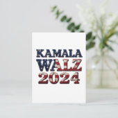 Harris Walz 2024 Wahl Kamala Tim Waltz Postkarte (Stehend Vorderseite)