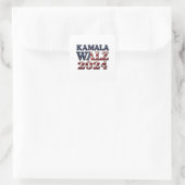 Harris Walz 2024 Wahl Kamala Tim Waltz Quadratischer Aufkleber (Tasche)