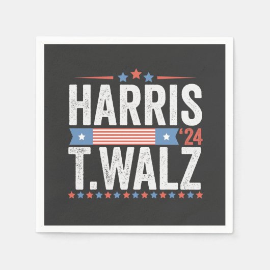 Harris Walz 2024 Wahl Kamala Tim Waltz Serviette (Vorderseite)