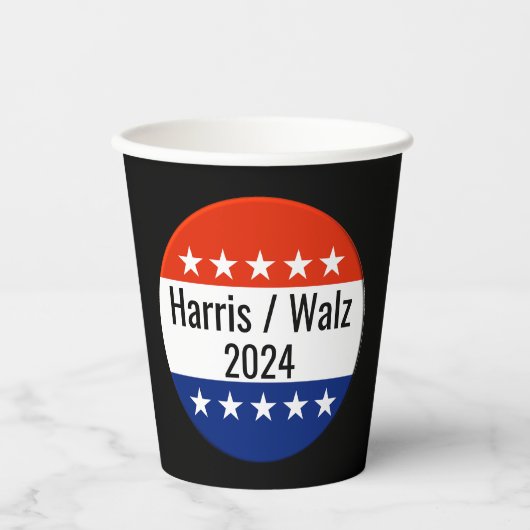 Harris Walz 2024 Wahl Pappbecher (Vorderseite)