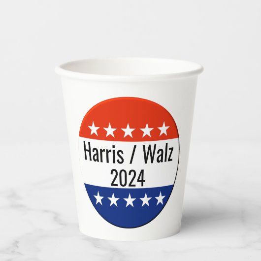 Harris Walz 2024 Wahl Pappbecher (Vorderseite)