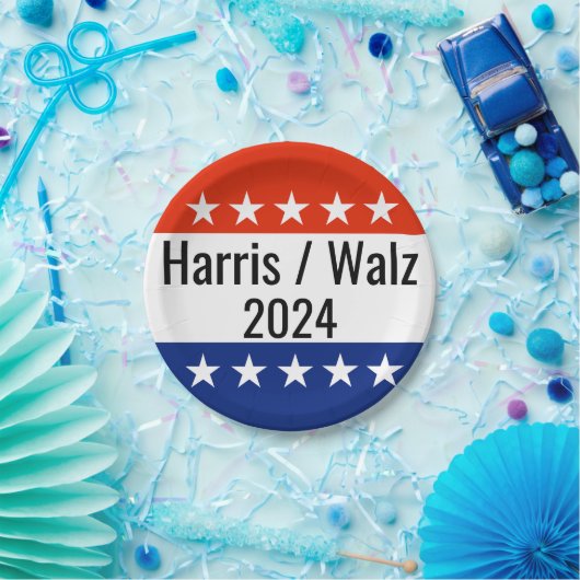 Harris Walz 2024 Wahl Pappteller (Party)