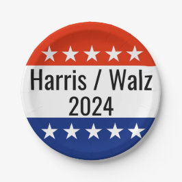 Harris Walz 2024 Wahl Pappteller