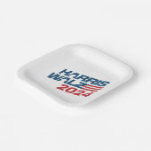 Harris Walz 2024 Wahl Pappteller (Gewinkelt)