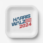 Harris Walz 2024 Wahl Pappteller (Vorderseite)