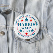 Harris Walz 2024 Wahl Personalisiert politisch Button (Beispiel)
