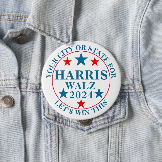 Harris Walz 2024 Wahl Personalisiert politisch Button (Beispiel)