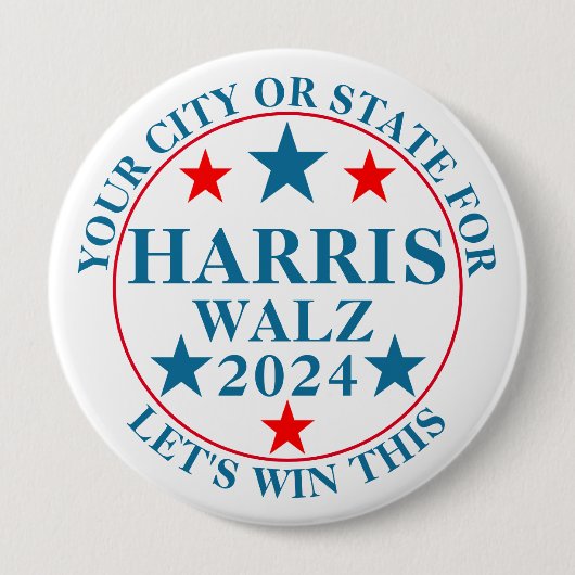 Harris Walz 2024 Wahl Personalisiert politisch Button (Vorderseite)