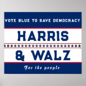 Harris & Walz 2024 Wahl Poster (Vorne)