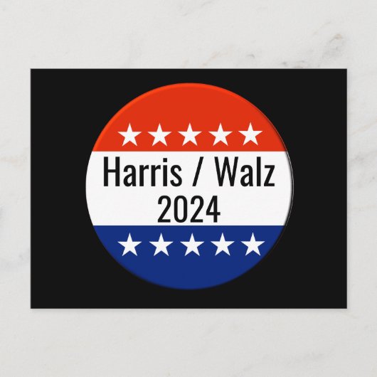 Harris Walz 2024 Wahl Postkarte (Vorderseite)